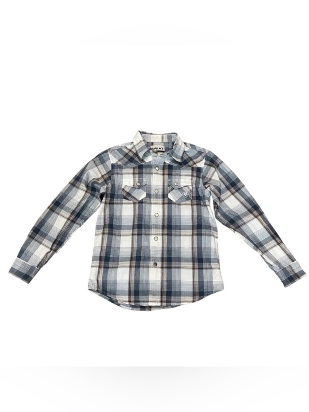 Ariat Boys Haston Retro Snap Long Sleeve Western Plaid Shirt | Size S/8